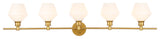 Elegant Lighting LD2325 Gene 5 Light 47"W Vanity Light - Brass