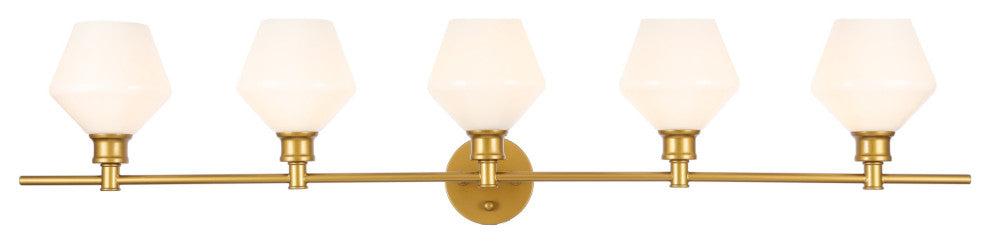 Elegant Lighting LD2325 Gene 5 Light 47"W Vanity Light - Brass