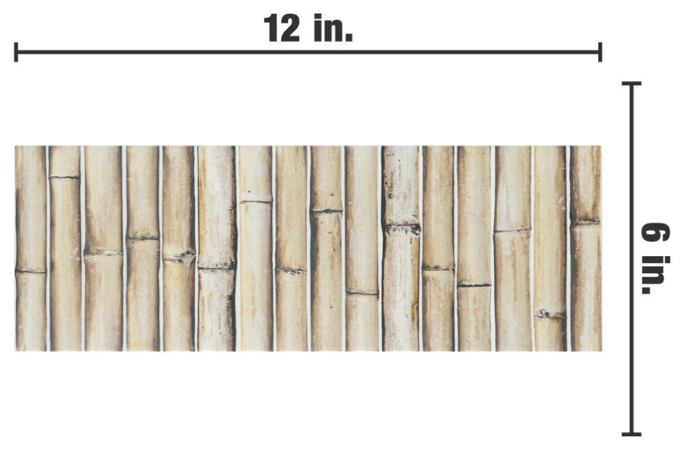 Bamboo Haven Sandy White Ceramic Wall Tile Sample