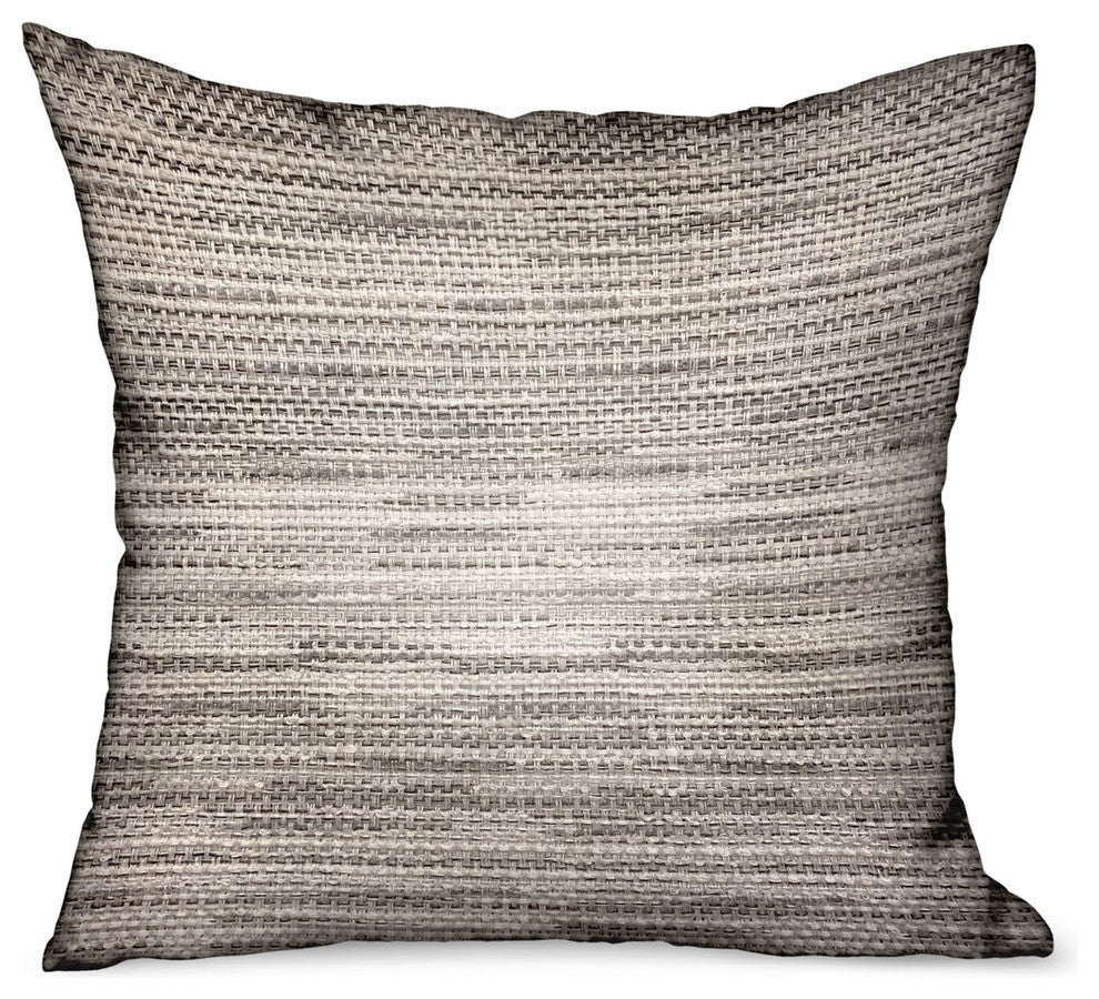 Plutus Silver Lake Weave Silver Solid Outdoor/Indoor Pillow, 18"x18"