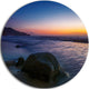 Dark Tropical Seashore In Evening, Seascape Disc Metal Wall Art, 36"