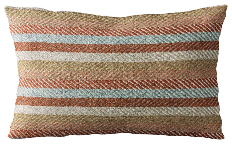 Plutus Brown Tracks Stripe Luxury Throw Pillow, 20"x36"