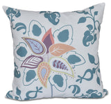 Paisley Pop, Floral Print Pillow, Teal, 20"x20"