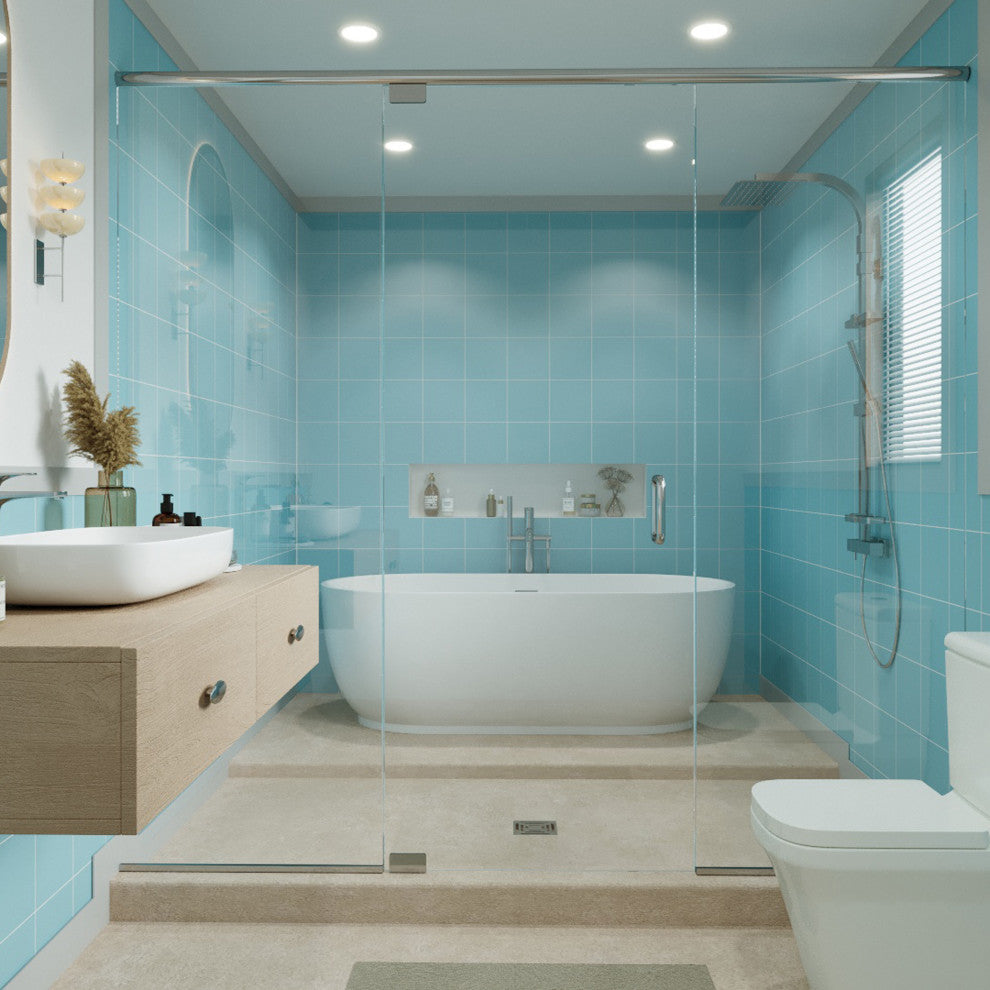 Monocolor Celeste Ceramic Floor and Wall Tile