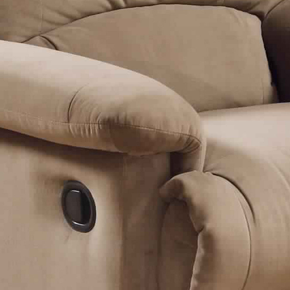 Benzara BM280247 Deby 35" Motion Recliner Chair, Soft Microfiber Seat, Brown