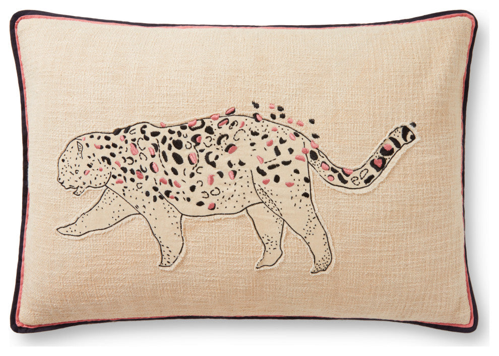Loloi PLL0054 Ivory / Black 16" x 26" Cover w/Poly Pillow