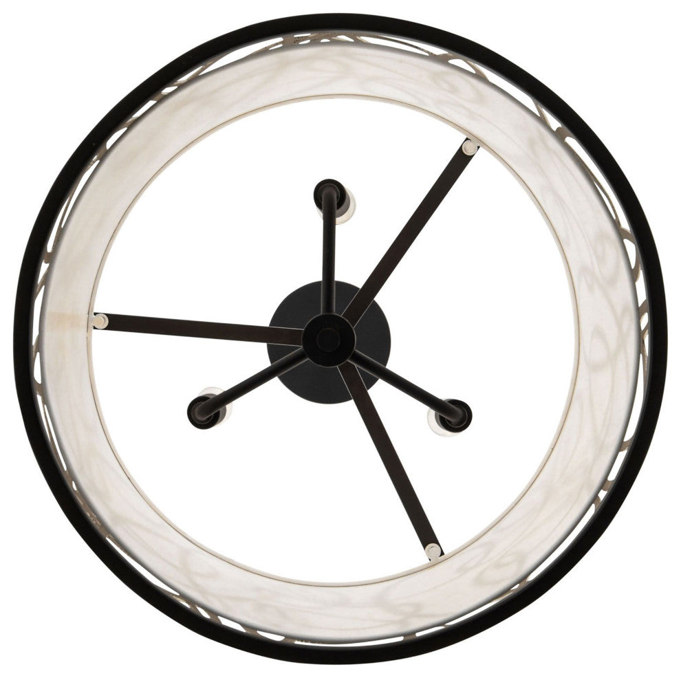 Scribble 3-Lt Convertible Pendant/Semi-Flush - Matte Black/Artifact