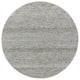 Perfect Gray Undyed Wool Modern Grass Design Hand Knotted Round Rug, 6'1"x6'