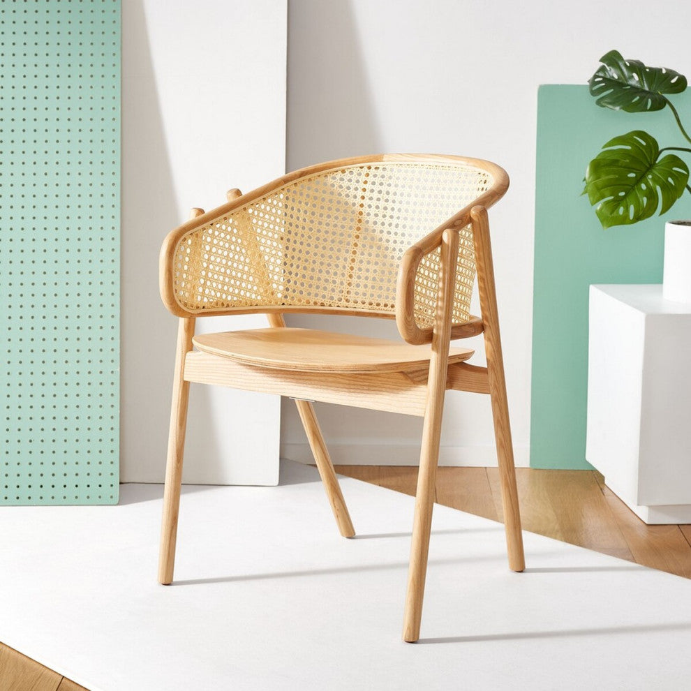 Safavieh Couture Emmy Rattan Back Dining Chair, Natural