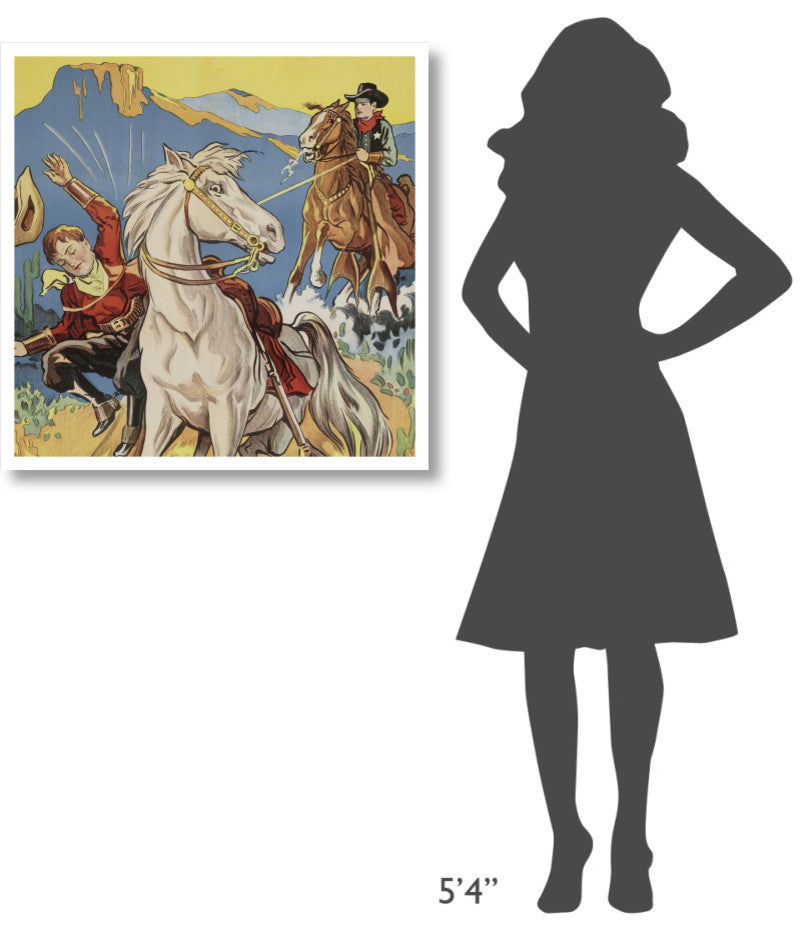 "Vintage Westerns: Vanishing men - Detail" Paper Print, 32"x32"