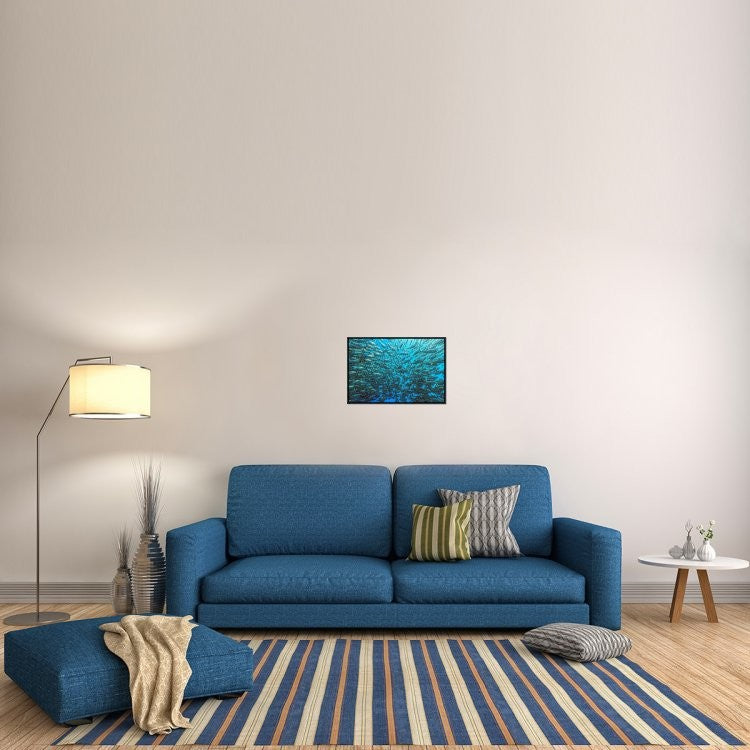 "Splitted School Of Jackfish" Framed Canvas Giclee by Henry Jager, 23x16"
