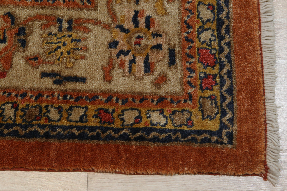Brown Traditional All Over Oushak Area Rug