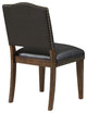 Denver Brown Faux Leather Dining Chair With Nail Heads Set of 2