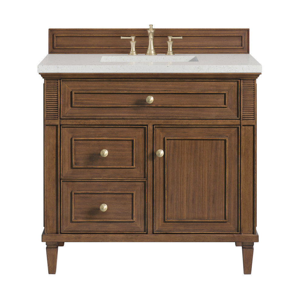 Lorelai 36" Single Vanity, Mid-Century Walnut, 3 CM Lime Delight Top