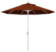 9' Matted White Push-Button Tilt Crank Aluminum Umbrella, Brick Pacifica