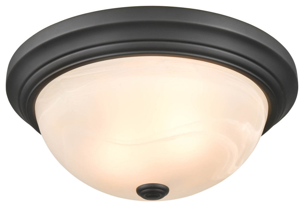 2 Light 13" Matte Black Flushmount