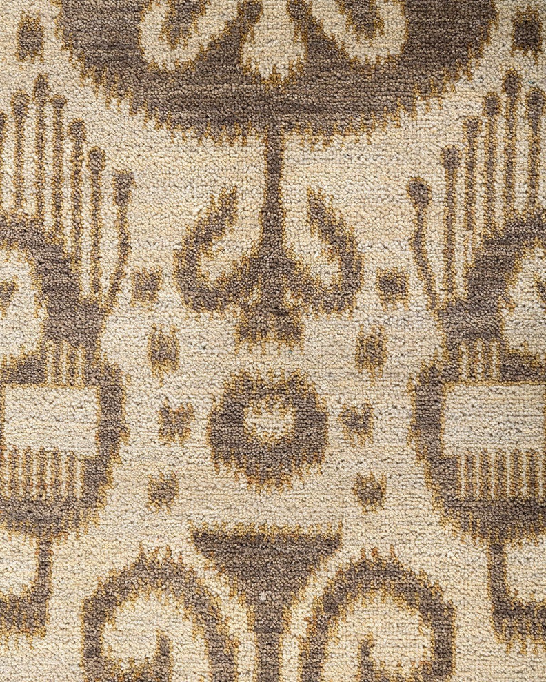 Ikat, One-of-a-Kind Hand-Knotted Area Rug - Beige, 8' 3" x 10' 2"