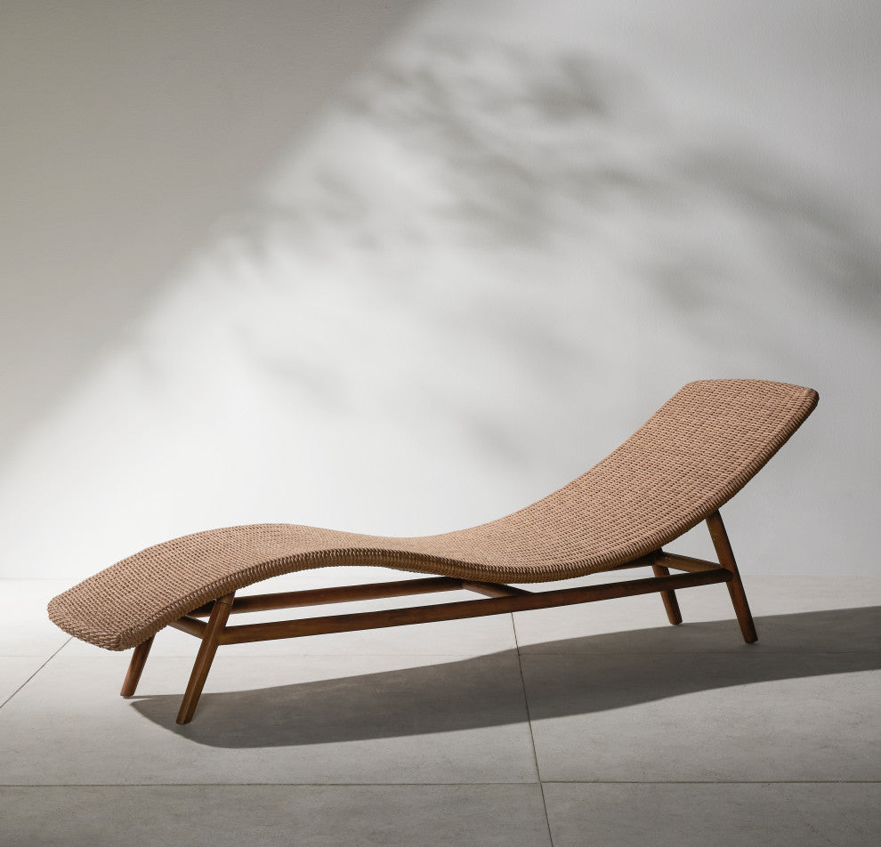 Portia Outdoor Chaise Lounge-Natural