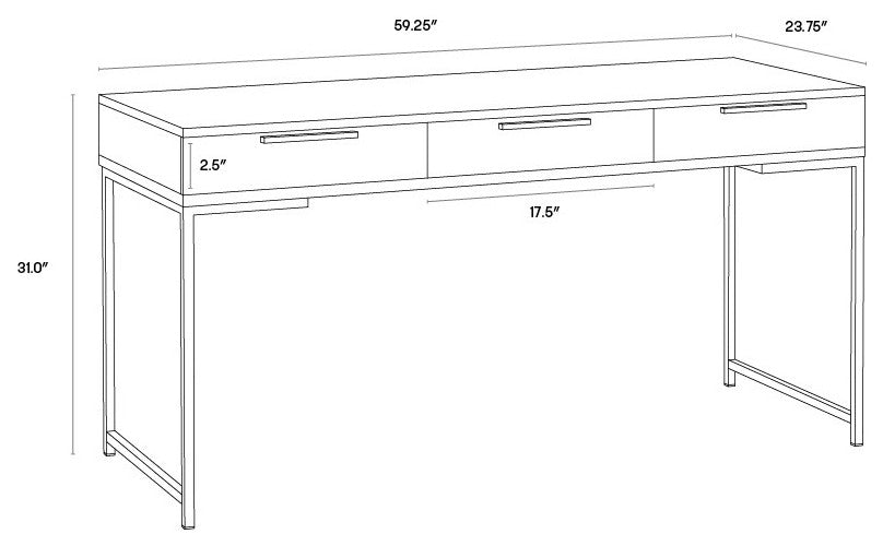 Rebel Desk, Champagne Gold, Cream