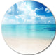 Sand Of Beach In Blue Caribbean Sea, Seascape Disc Metal Wall Art, 11"