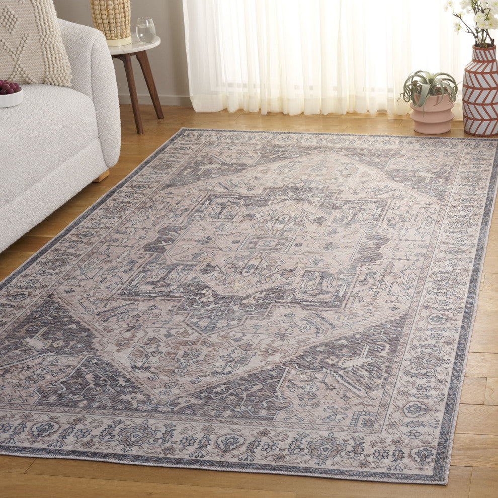 Safavieh Arizona Machine-Washable Collection ARZ249 Rug, Beige/Grey, 3'x5'