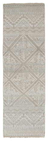 Eckhart Nomadic Diaimond Pattern Rug, Ivory, 2'6"x8'