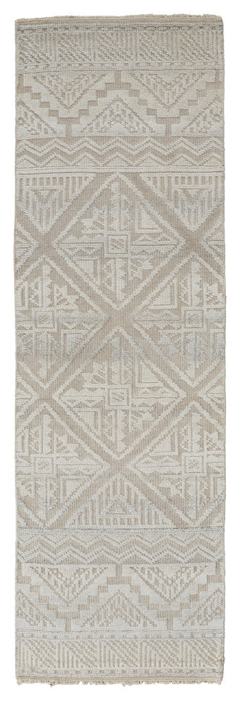 Eckhart Nomadic Diaimond Pattern Rug, Ivory, 2'6"x8'