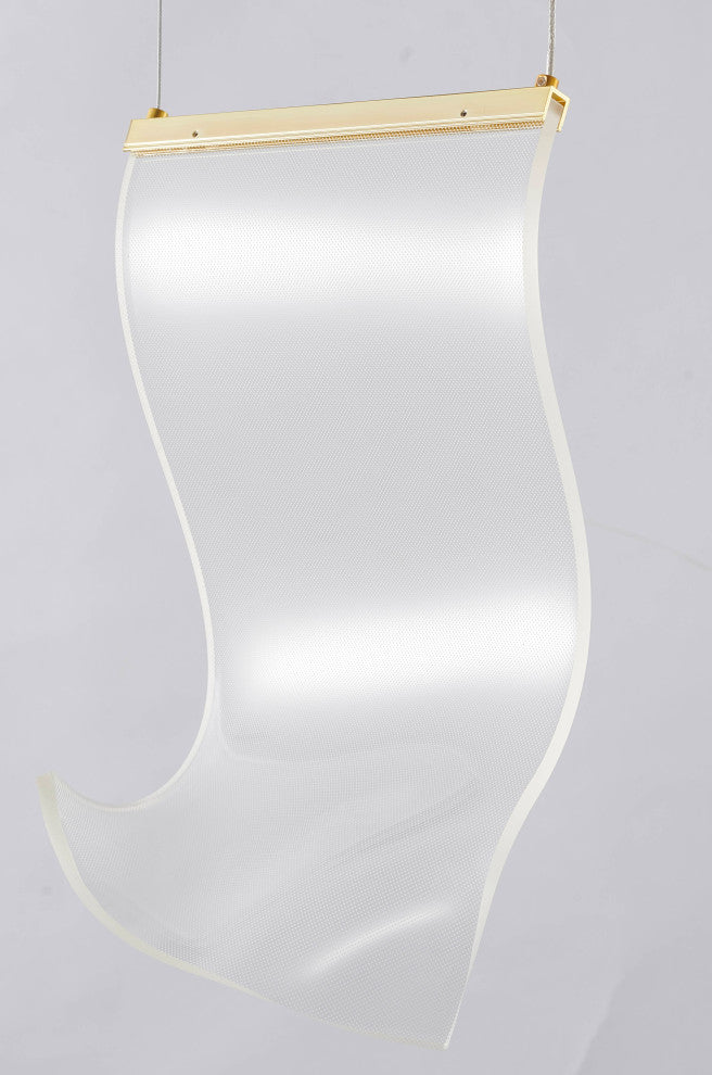 Acrylic Crumbled Sheet Pendant Light With Gold Hardware
