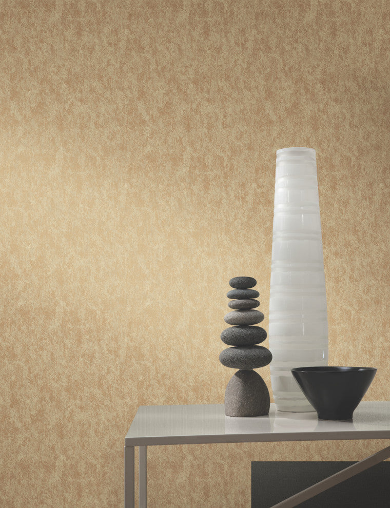 Gold on Taupe Shimmering Patina Wallpaper