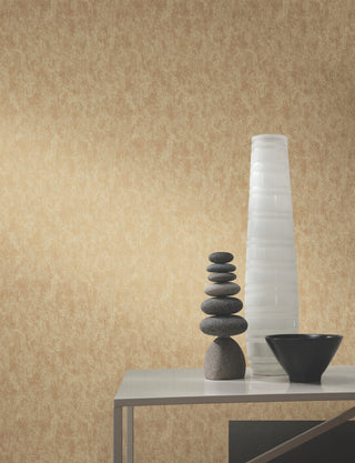 Gold on Taupe Shimmering Patina Wallpaper