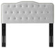 Tufted Headboard, King Size, Velvet, Light Gray, Modern Contemporary