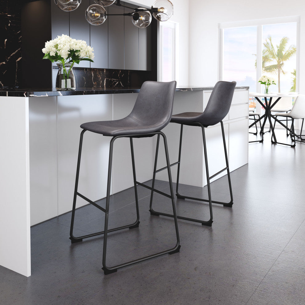 Smart Bar Chair, Set of 2 Charcoal