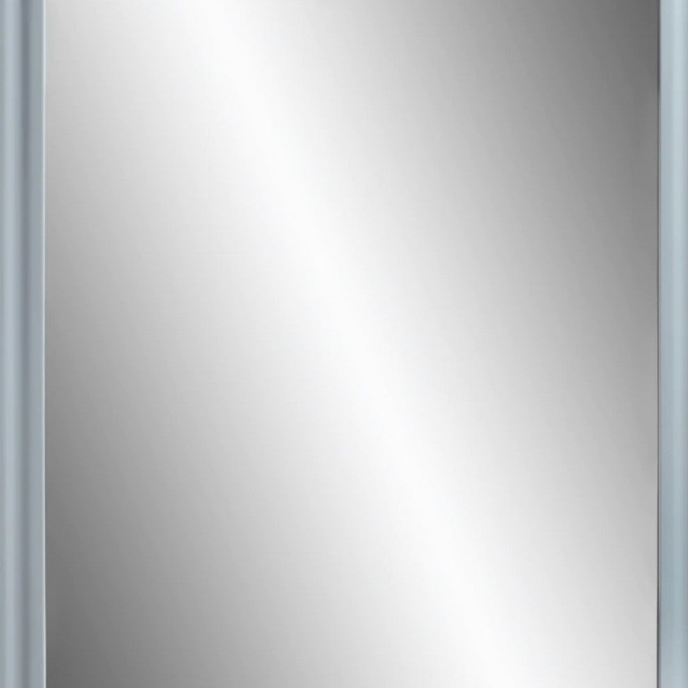 Benzara BM275527 Tyra 39" Wall Mirror, Rectangular Wood Frame, Gray