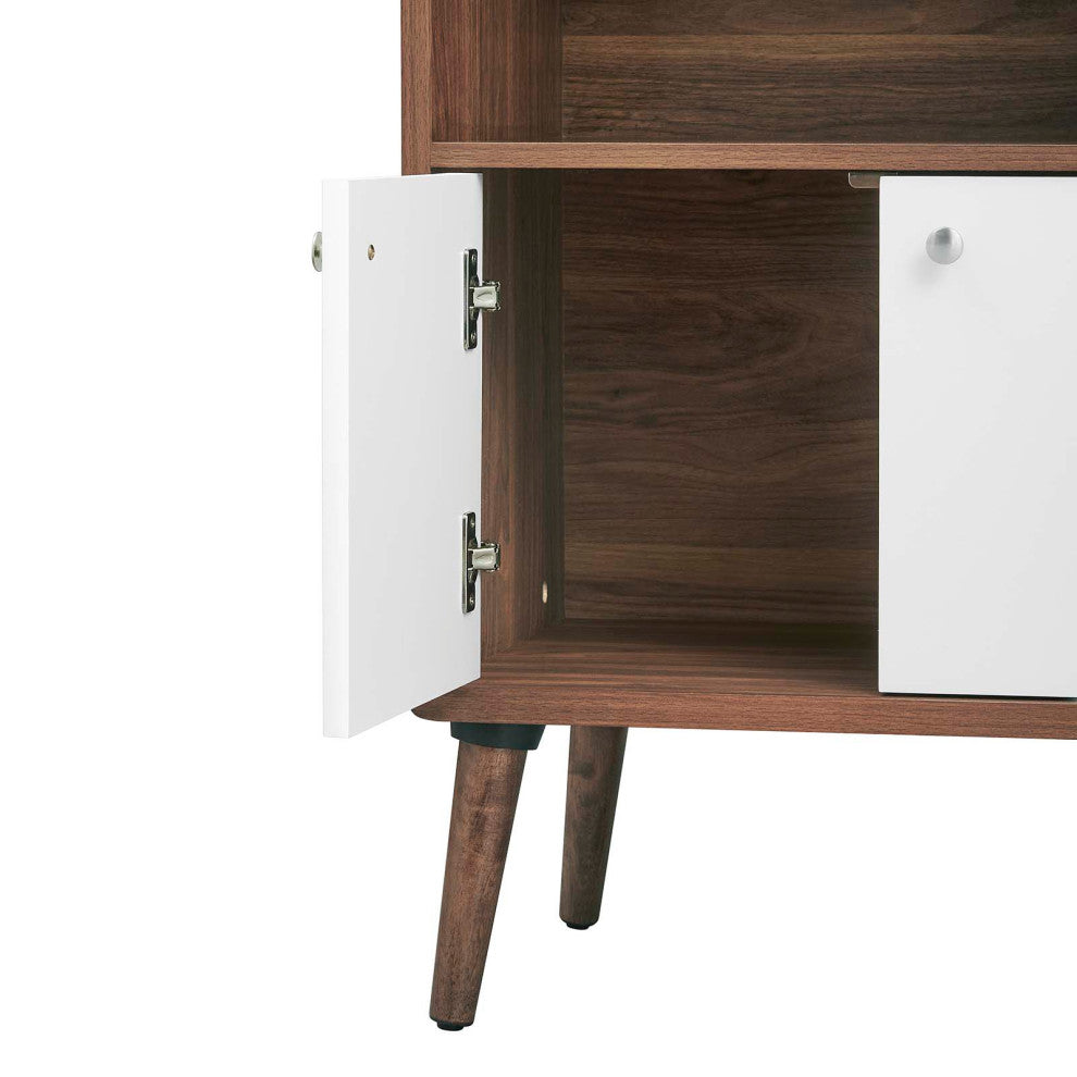 Transmit Display Cabinet Bookshelf, Walnut White