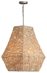 Capital Lighting 335241 4 Light 27" Tall Pendant - Natural Jute / Grey