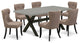 X697Si648-7, 7-Piece Set, 6 Chairs, Table and Wooden Cross Legs-and Black