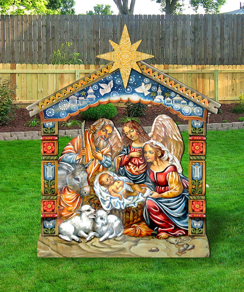 Outdoor Nativity 44 Inch Free Standing