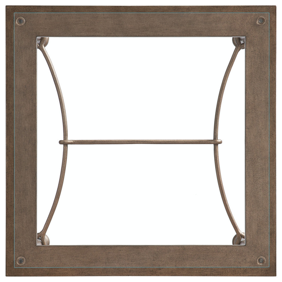 Bluff Metal And Glass End Table