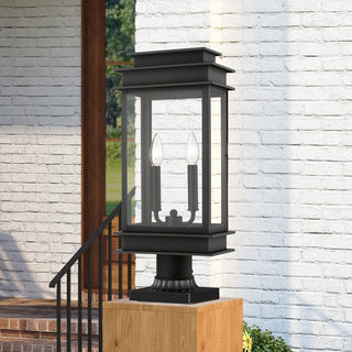 Princeton 2 Light Black/Polished Chrome Reflector Outdoor Large Post Top Lantern