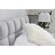 Contemporary Lamb Fur Pillow Large Cream - White