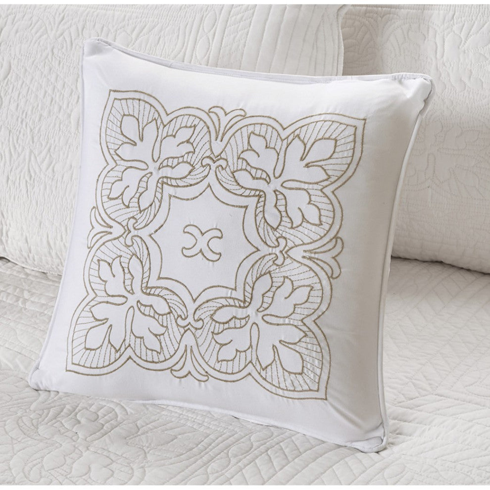Madison Park Tuscany 6 Piece Reversible Scalloped Edge Daybed Cover Set, White
