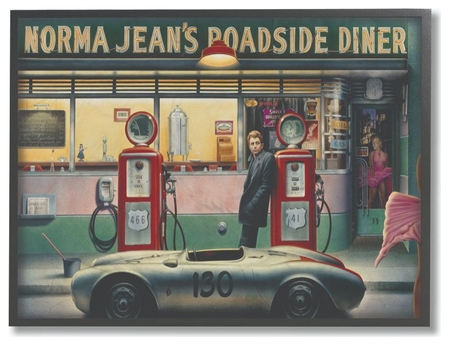 Stupell Industries Gas Station Vintage Hollywood Movie Star, 11 x 14
