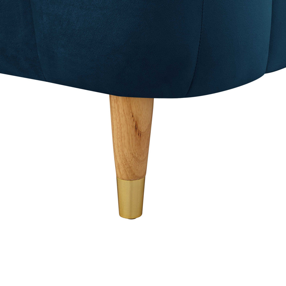 Loft Lyfe Eliyahu Bed Upholstered, Navy Velvet Queen