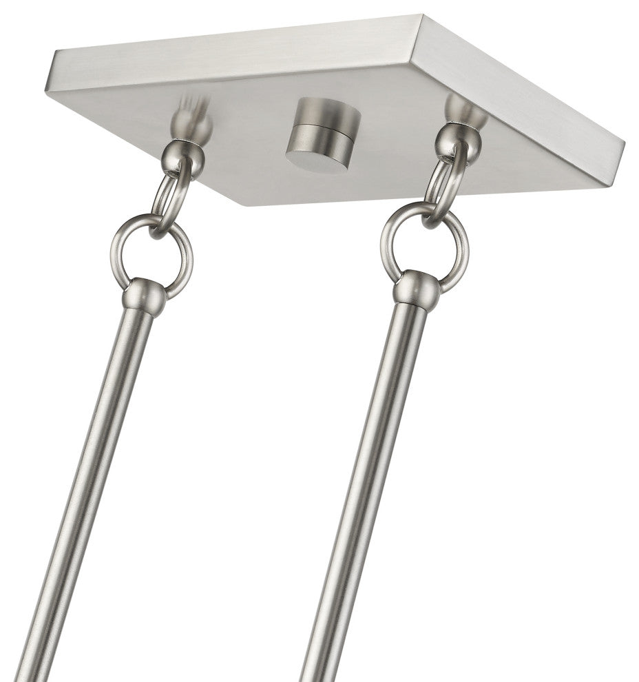 5 Light Brushed Nickel Large Linear Chandelier