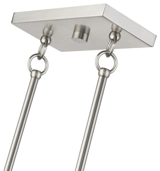 5 Light Brushed Nickel Large Linear Chandelier