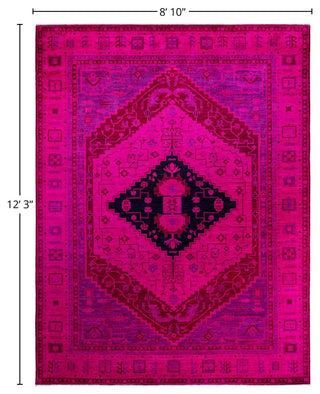 Overdyed, One-of-a-Kind Hand-Knotted Area Rug Pink, 8'10"x12'3"