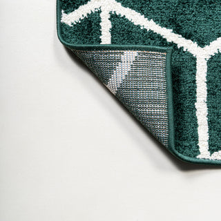 Tumbling Blocks Modern Geometric Green/White 8'x10' Area Rug