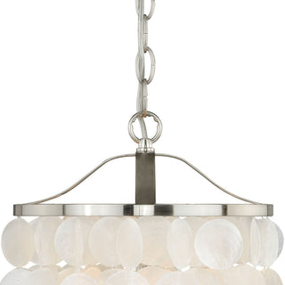 Elsa Capiz Shell 10.5" Pendant Satin Nickel