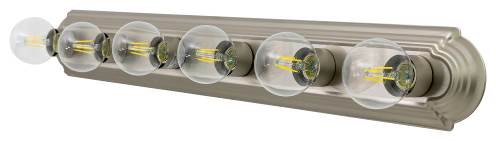6-Light Bathroom Vanity, Satin Nickel