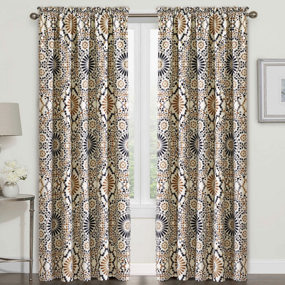 Tradewinds 2 Piece Curtain Set, Multi, 60"x84"